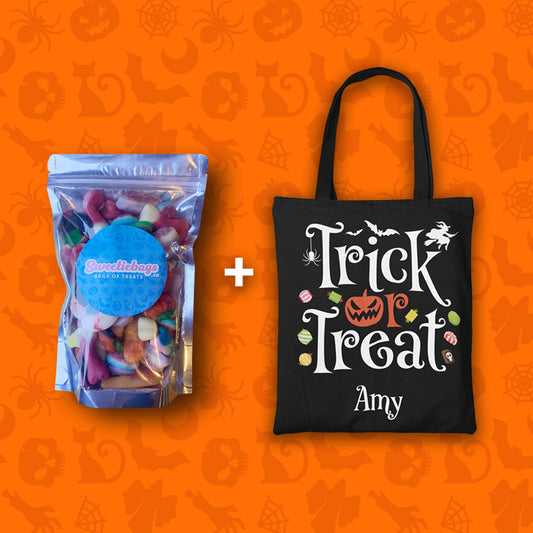 Mini bags & sweets - Trick or Treat - black bag
