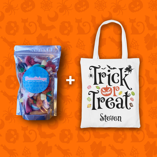 Mini bags & sweets - Trick or Treat - white bag