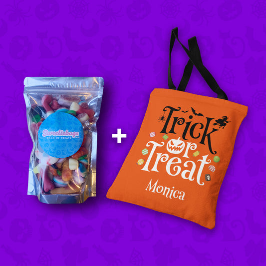 Large bags & sweets - Trick or Treat - orange