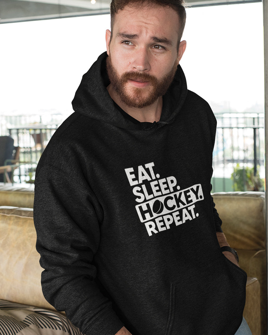 Eat, sleep, hockey, repeat Hoodie – dwdesignandprint.co.uk